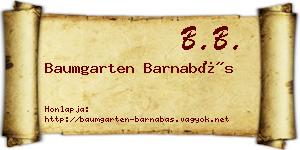Baumgarten Barnabás névjegykártya