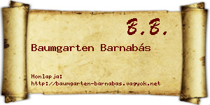 Baumgarten Barnabás névjegykártya